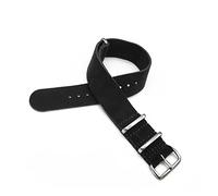 VISIYUBL Uhrenarmband Leder Nato Strap 22mm Leder Schwarz Uhr Gürtel Watch Strap 20 mm Schnellspanner Watch Zubehör(Black,20mm)