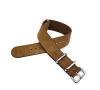 VISIYUBL Uhrenarmband Leder Nato Strap 22mm Leder Schwarz Uhr Gürtel Watch Strap 20 mm Schnellspanner Watch Zubehör(Brown,20mm)