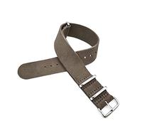 VISIYUBL Uhrenarmband Leder Nato Strap 22mm Leder Schwarz Uhr Gürtel Watch Strap 20 mm Schnellspanner Watch Zubehör(Gray,22mm)
