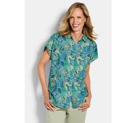 Viskose-Bluse mit Knopfleiste grün 54