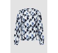 Viskose-Bluse mit Raffdetails und All-over-Print 36 blau 2150820.59A2.36