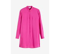 Longbluse BONPRIX, Damen, Gr. 48, fuchsia, Web, Obermaterial: 100% Viskose, festlich, gerade, Blusen Longbluse, gerade Passform, mit langem Arm, aus Viskose, mit Stehkragen (75757002-48) fuchsia