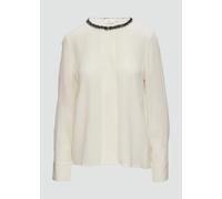 Viskosebluse mit Bouclé-Detail 38 creme 2157841.0700.38
