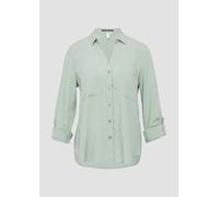 QS Viskosebluse mit Turn-up und aufgesetzten Taschen