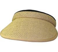 Visor mit Spange geflochten in 4 bunten Farben beige, Einheitsgröße