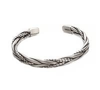 vissen Silber Armband Vintage Armreif Edelstahl Herren Armband Offene Damen Manschetten Armreif Silber Herren Geflochtene Muster Manschette Armschmuck