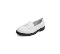 VITAFORM Loafer Damen Lack-Leder Weite H - Bequeme und Elegante Damen Schuhe - Leichte Slipper aus italienischem Hirschleder weiß 41