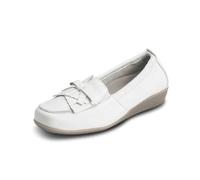 VITAFORM® Mokassins für Damen | Slipper | atmungsaktives Hirschleder | Shock Absorber | austauschbares Luftpolster-Fußbett | weich und geschmeidig | für Normale bis kräftigere Füße | Weiß 40