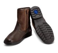 VITAFORM Stiefel Lammfell gefüttert für Herren | Stiefelette mit rutschhemmender Sohle | Weiches Velour- und Nappaleder | Warme Schuhe für den Winter | Reißverschluß Schoko, 44