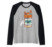 Vitamin Happy Crab Ocean Beach Sea Design Raglan