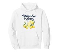 Vitamin Sea and Lemons - Aquarell Summer Coastal Art Pullover Hoodie