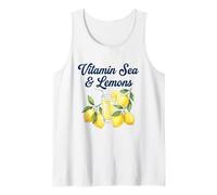 Vitamin Sea and Lemons - Aquarell Summer Coastal Art Tank Top