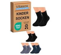 Vitasox 21096 Kinder Jungen Mädchen Socken Kindersocken Kindersöckchen Baumwolle einfarbig bunt ohne Naht 3er Pack 35/38