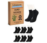 Vitasox Damen & Herren Bambus Kurzsocken 6 | 12 Paar ohne Naht, besonders atmungsaktiv, anti Schweiß da feuchtigkeitsregulierend, sehr weich und angenehm auf der Haut, kein Rutschen