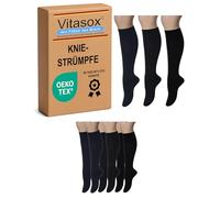 Vitasox Kniestrümpfe für Herren & Damen aus Baumwolle, einfarbig 3er oder 6er Pack, Baumwollkniestrümpfe mit Komfortbund einfarbig ohne Naht, atmungsaktiv und pflegeleicht
