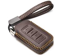 Vitodeco Echtleder-Smart-Schlüsselanhänger-Schutzhülle für Lexus UX, NX, RX, GX, LX, is, ES, GS, LS (4-Tasten, braun)