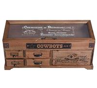 Vitrinenkasten „MAISON CAMILLE“ - Vintage Nähkasten | Holzbox mit Sichtfenster | Landhausstil Schaukasten mit Schubladen lof024 Palazzo Exklusiv