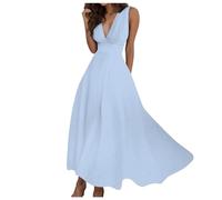 Viunychn Abendkleider Elegant Damen,Abendkleid Damen Lang Elegant Kleider Sommer Ärmellos Festliche Sommerkleid Boho Kleid Curvy Hohe Taille Maxikleid Mode Casual Sommerkleider Partykleider