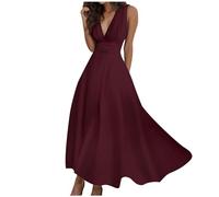 Viunychn Abendkleider Elegant Damen,Abendkleid Damen Lang Elegant Kleider Sommer Ärmellos Festliche Sommerkleid Boho Kleid Curvy Hohe Taille Maxikleid Mode Casual Sommerkleider Partykleider