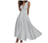 Viunychn Abendkleider Elegant Damen,Abendkleid Damen Lang Elegant Kleider Sommer Ärmellos Festliche Sommerkleid Boho Kleid Curvy Hohe Taille Maxikleid Mode Casual Sommerkleider Partykleider