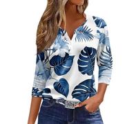 Viunychn Blusenshirt V Ausschnitt Elegant Tshirt Oversize Kurzarm T-Shirt Sommer Basic T Shirt Weiche Boho Mit Aufdruck Longshirt Lässig Sportshirt Große Größen Tailliert T Shirts Vintage Oberteil