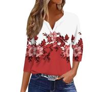 Viunychn Blusenshirt V Ausschnitt Elegant Tshirt Oversize Kurzarm T-Shirt Sommer Basic T Shirt Weiche Boho Mit Aufdruck Longshirt Lässig Sportshirt Große Größen Tailliert T Shirts Vintage Oberteil