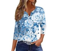 Viunychn Blusenshirt V Ausschnitt Elegant Tshirt Oversize Kurzarm T-Shirt Sommer Basic T Shirt Weiche Boho Mit Aufdruck Longshirt Lässig Sportshirt Große Größen Tailliert T Shirts Vintage Oberteil
