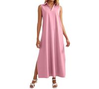 Viunychn Leinenkleid Damen Sommer Elegant Kleid Boho Kleider Leicht unfd Luftige Lang Musselin Kleid Sommerkleider Strandkleider Leinenkleider Strandkleid