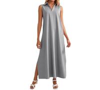 Viunychn Leinenkleider Damen Sommer Elegant Kleid Boho Kleider Leicht unfd Luftige Lang Musselin Kleid Sommerkleider Strandkleider Leinenkleid Strandkleid