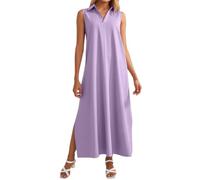 Viunychn Leinenkleider Damen Sommer Elegant Kleid Boho Kleider Leicht unfd Luftige Lang Musselin Kleid Sommerkleider Strandkleider Leinenkleid Strandkleid