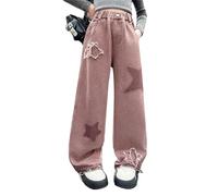 Viunychn Mädchen Jeans Straight Baggy Y2k Weite Jeans Mädchen Mit Gummibund Denim Kinder Teenager Hose Lang Loose Sommerhose Wide Leg Stretch Freizeithose 2026 Sport Skinny Low Waist Hosen