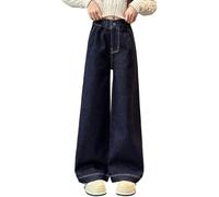 Viunychn Mädchen-Jeanshosen Baggy Straight Y2k Hose Denim Teenager Kinder Weite Jeans Mädchen Mit Gummibund Lang Wide Leg Freizeithose Loose Stretch Hosen Slim 2026 Low Waist Sport Sommerhose