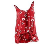 Viunychn Tank Top Damen Ärmellose Sommer,V Ausschnitt Floral Spaghettiträger Loose fit Tanktop T-Shirts Bluse T Shirt Oberteile T-Shirt Top Hemdbluse Lässig Oversize Vintage Elegant Strand Sport