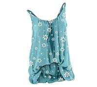 Viunychn Tank Top Damen Ärmellose Sommer,V Ausschnitt Floral Spaghettiträger Loose fit Tanktop T-Shirts Bluse T Shirt Oberteile T-Shirt Top Hemdbluse Lässig Oversize Vintage Elegant Strand Sport