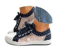 Viunychn Trachten Sneaker Damen grün schwarz blau 38 Leder, Stoffschuhe Damen Sommer Leicht Trachtenschuhe - Atmungsaktive Hochzeitsschuhe Spitzen Oktoberfest Walkingschuhe Dark Blue 41