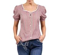 Viunychn Trachtenbluse Damen Kurzarm Dirndlbluse Große Größen Kariert Hemd Oktoberfest Outfit Spitze Trachten Modern Zur Jeans Tracht Dirndl Bluse Rot Trachtenhemd Trachtenmode