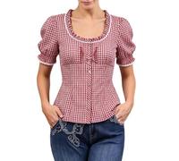 Viunychn Trachtenbluse Damen Kurzarm Dirndlbluse Große Größen Kariert Hemd Oktoberfest Outfit Spitze Trachten Modern Zur Jeans Tracht Dirndl Bluse Rot Trachtenhemd Trachtenmode