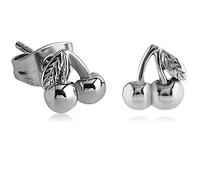 viva-adorno 1 Paar Edelstahl Damen und Mädchen Ohrringe Ohrstecker Kirschen Z495.D8