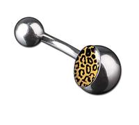 viva-adorno 1 Stück Bauchnabel Piercing Banane 316L Chirurgenstahl 20 verschiedene Motive Z380, S12 Leopard gelb schwarz