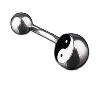 viva-adorno 1 Stück Bauchnabel Piercing Banane 316L Chirurgenstahl 20 verschiedene Motive Z380, S5 Ying Yang