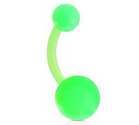 viva-adorno 1 Stück Bauchnabel Piercing Banane Acryl Kunststoff Kugeln Bananabell Z318, grün