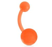 viva-adorno 1 Stück Bauchnabel Piercing Banane Acryl Kunststoff Kugeln Bananabell Z318, orange