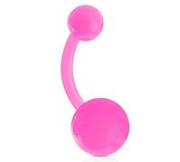 viva-adorno 1 Stück Bauchnabel Piercing Banane Acryl Kunststoff Kugeln Bananabell Z318, pink