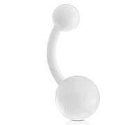 viva-adorno 1 Stück Bauchnabel Piercing Banane Acryl Kunststoff Kugeln Bananabell Z318, weiß