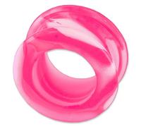 viva-adorno 1 Stück Flesh Tunnel Plug Ohr Piercing Marmor marmoriert Silikon flexibel Größe 6-30mm Z107, pink 28mm