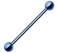 viva-adorno Barbell Piercing Stab Industrial Ohrpiercing Cartilage Stecker Hantel Edelstahl beschichtet Z310i, 1,6x38x5mm, dunkelblau