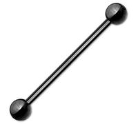 viva-adorno Barbell Piercing Stab Industrial Ohrpiercing Cartilage Stecker Hantel Edelstahl beschichtet Z310i, 1,6x38x5mm, schwarz