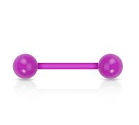 viva-adorno Barbell Piercing Stab Zungenpiercing Kunststoff Acryl Kugeln flexibel Brustpiercing Z312, Lila
