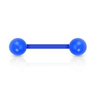 viva-adorno Barbell Piercing Stab Zungenpiercing Kunststoff Acryl Kugeln flexibel Brustpiercing Z312, Blau