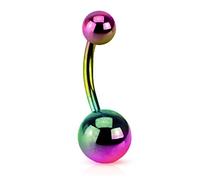 viva-adorno® Bauchnabel Piercing Banane Edelstahl Chirurgenstahl Bananabell Z497, regenbogen